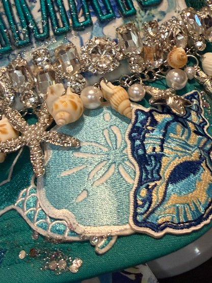 Blu Coconut Mermaid Gemstone Trucker