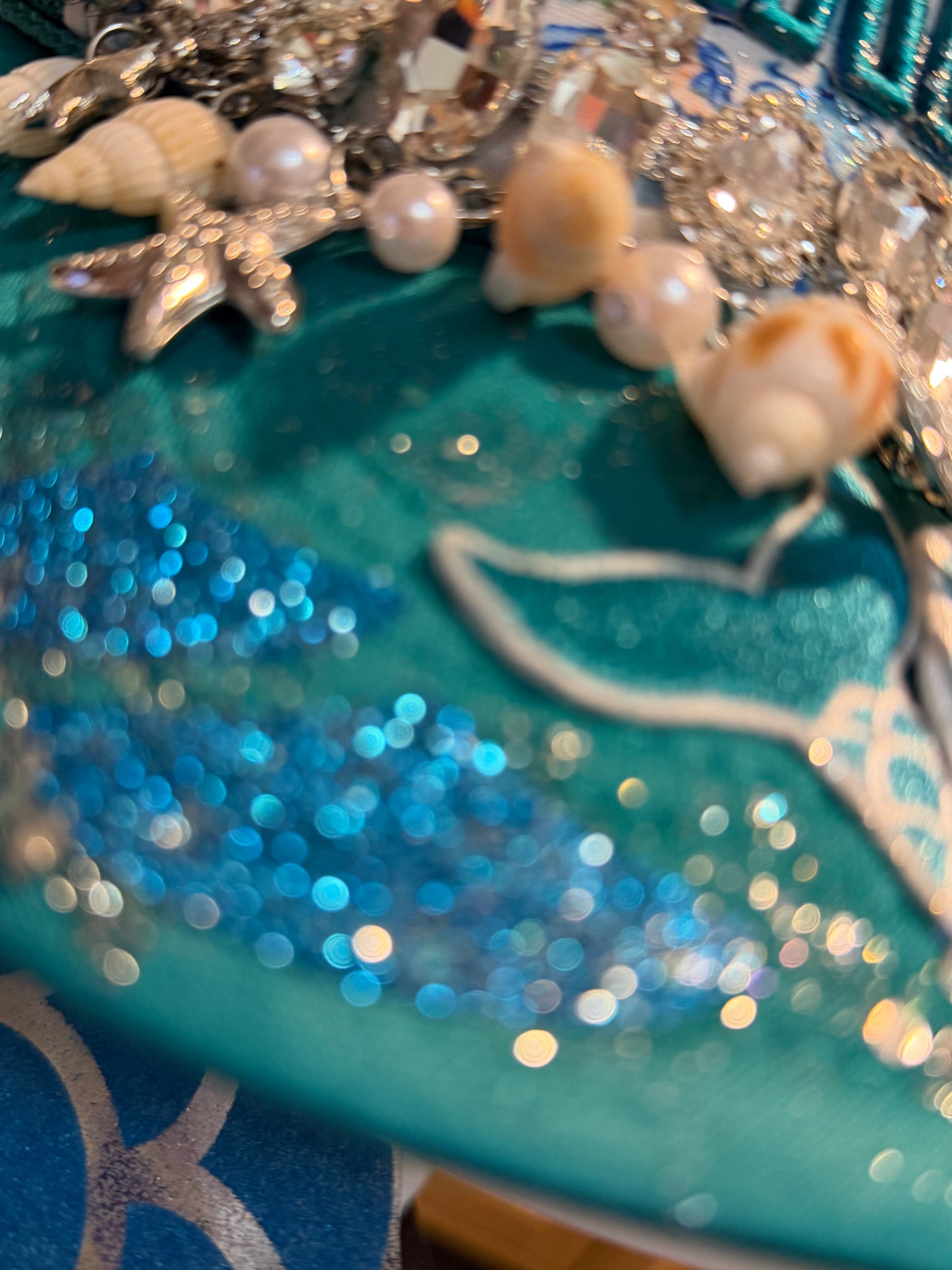 Blu Coconut Mermaid Gemstone Trucker