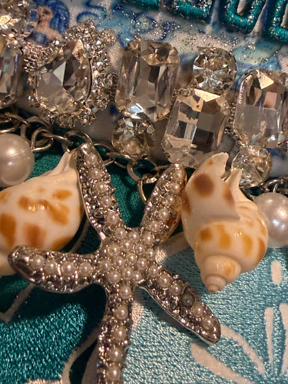 Blu Coconut Mermaid Gemstone Trucker