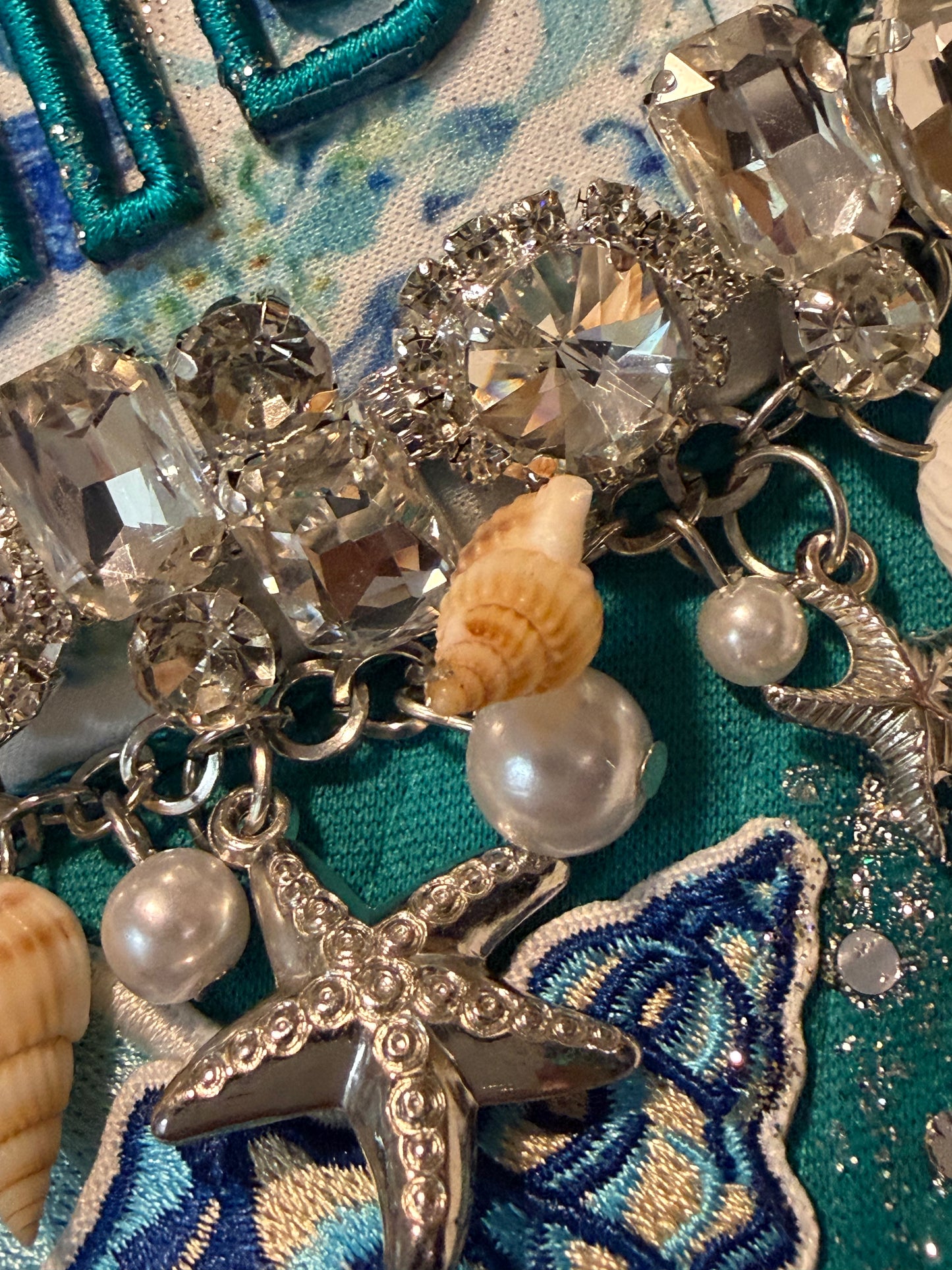 Blu Coconut Mermaid Gemstone Trucker