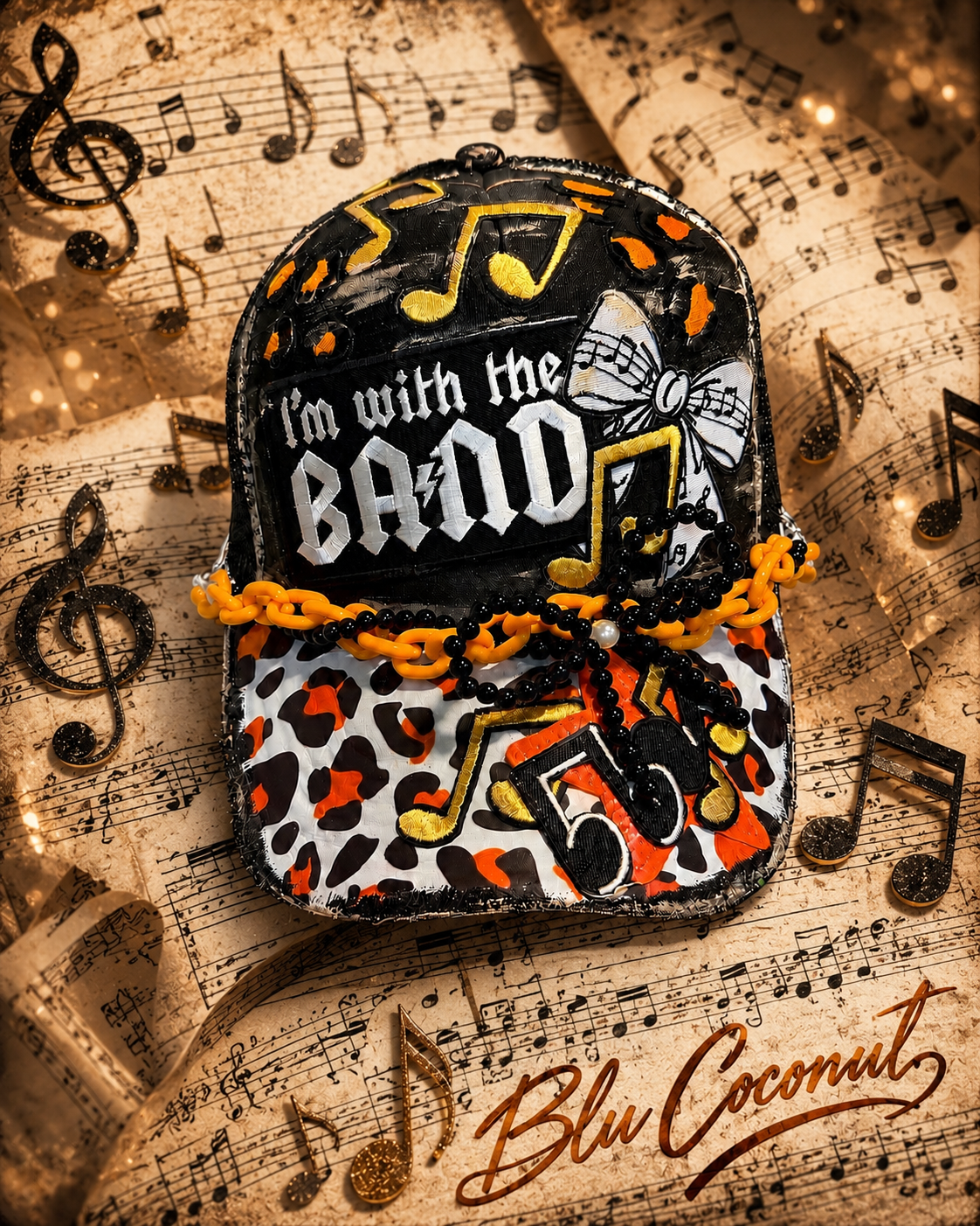 Blu Coconut Orange Band Trucker Hat