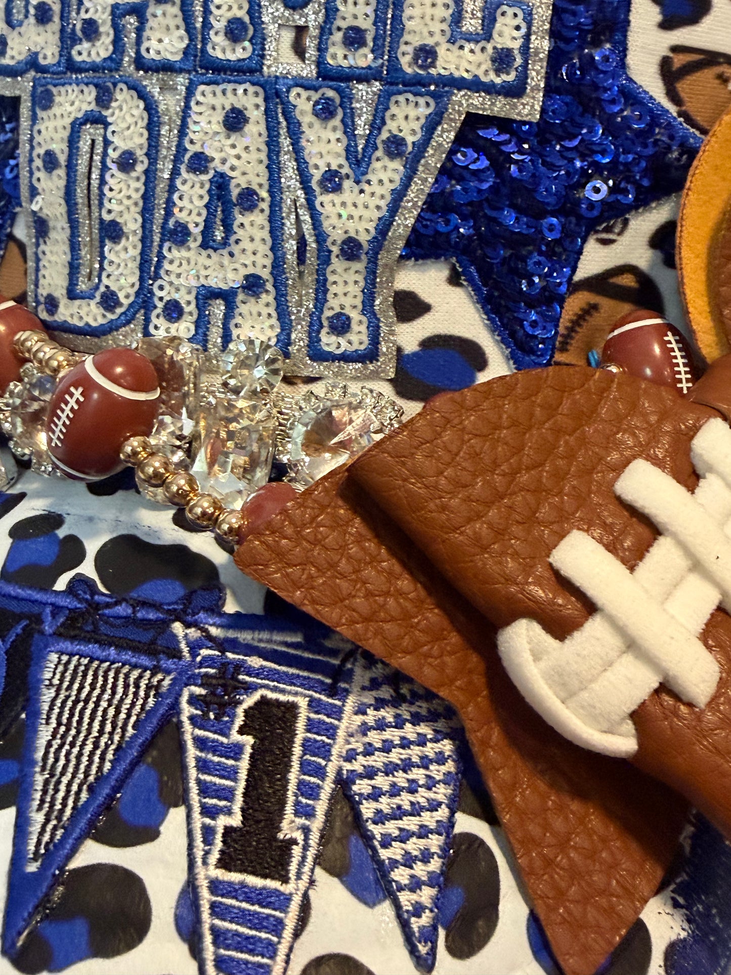 Blu Coconut Blue and White Football Trucker Hat