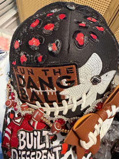 Blu Coconut Red & Black Football Trucker Hat
