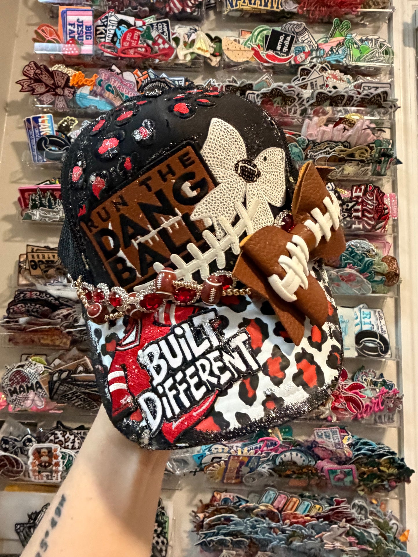 Blu Coconut Red & Black Football Trucker Hat