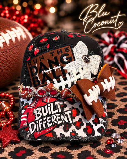 Blu Coconut Red & Black Football Trucker Hat