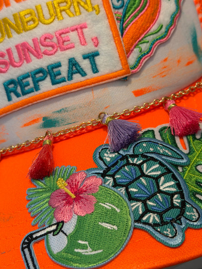 Blu Coconut Sunrise Sunset Trucker