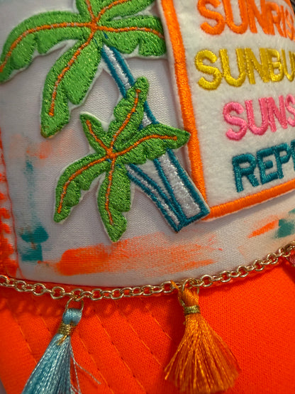Blu Coconut Sunrise Sunset Trucker
