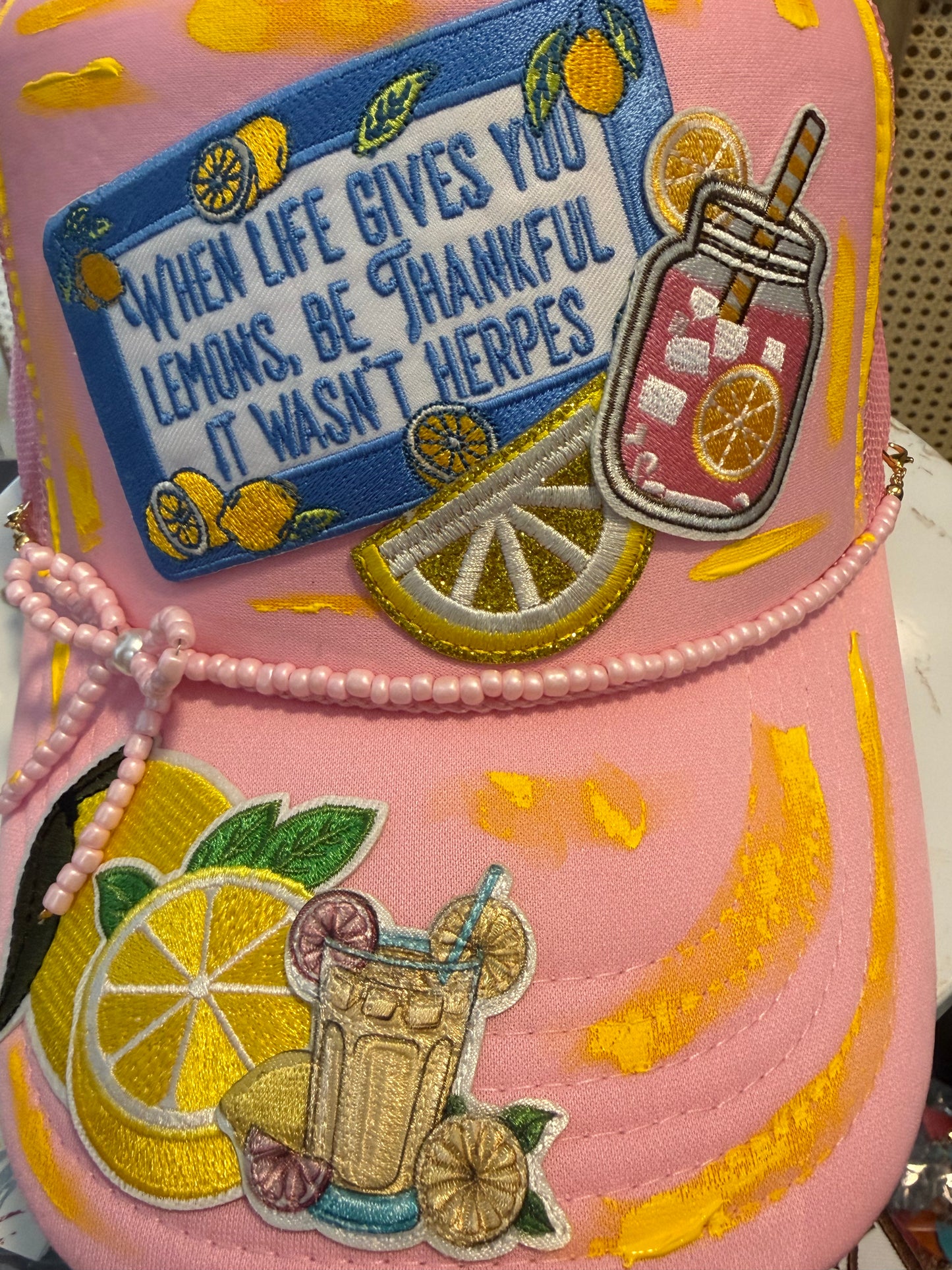 Blu Coconut Pink Lemons Trucker