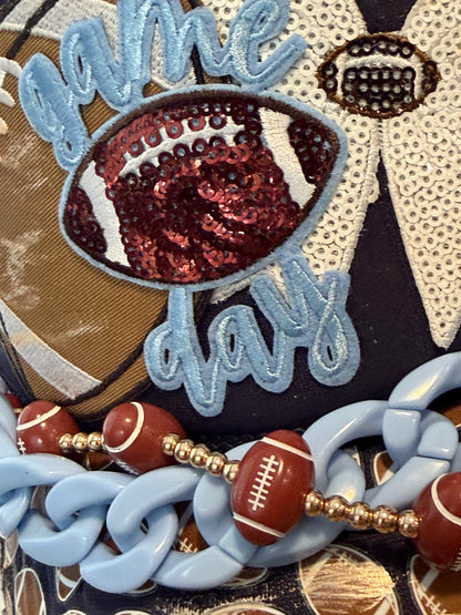 Blu Coconut Navy Blue & Light Blue Football Game Day Trucker Hat