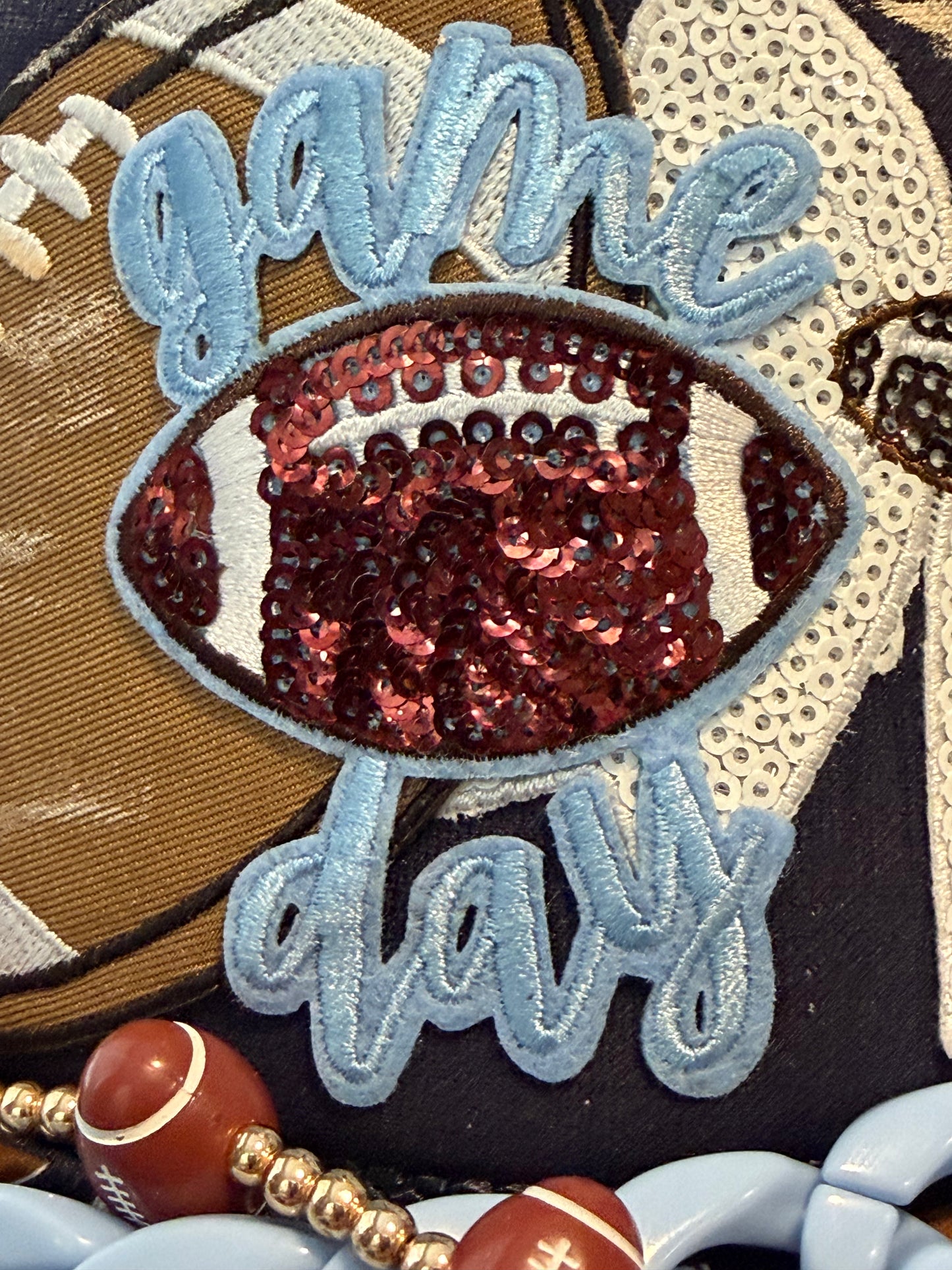 Blu Coconut Navy Blue & Light Blue Football Game Day Trucker Hat