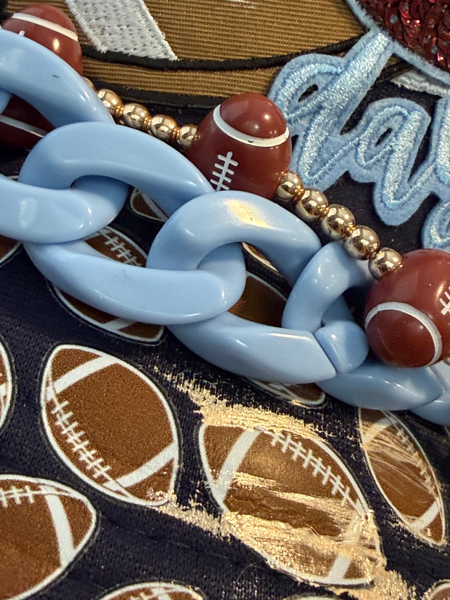 Blu Coconut Navy Blue & Light Blue Football Game Day Trucker Hat