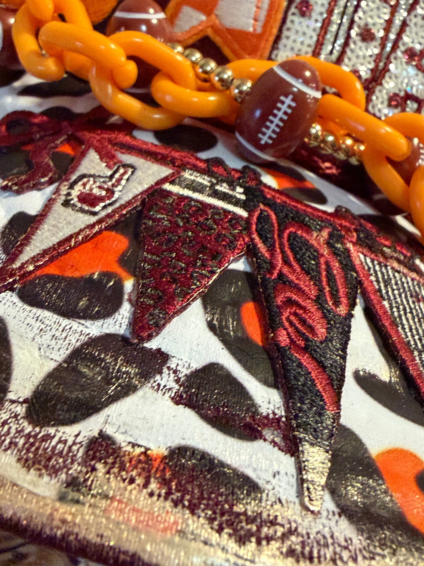 Blu Coconut Burgundy and Orange Football Trucker Hat