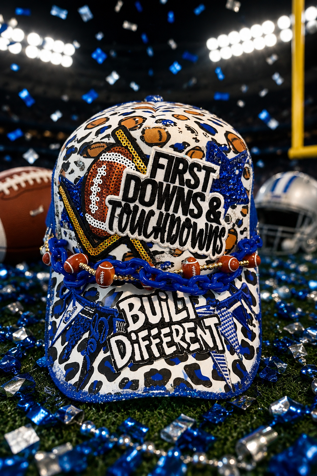 Blu Coconut Blue & White Football Trucker Hat
