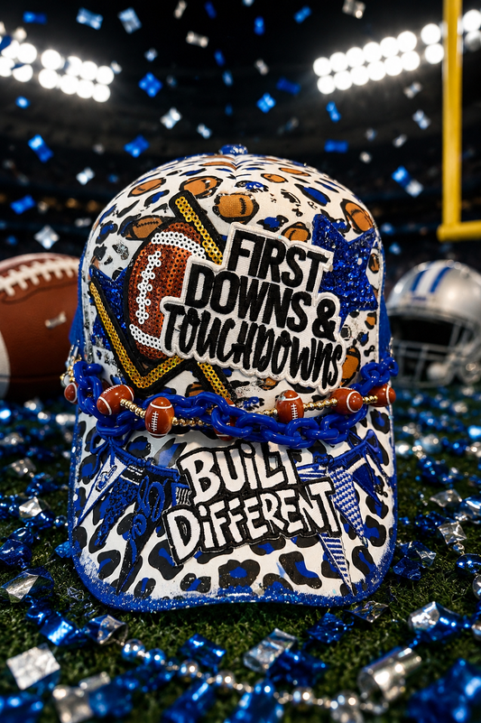 Blu Coconut Blue & White Football Trucker Hat