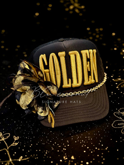 Blu coconut Black Golden Trucker