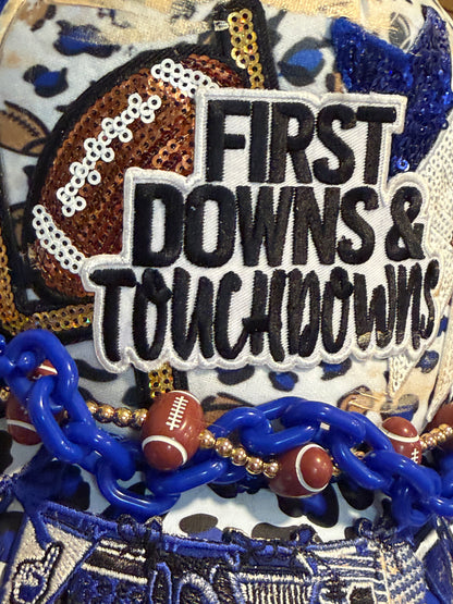 Blu Coconut Blue & White First Downs Football Trucker Hat