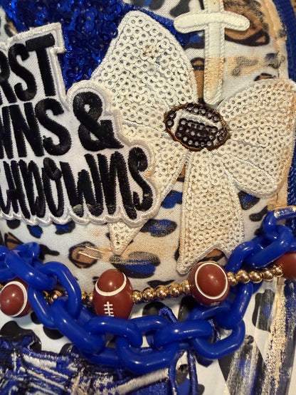 Blu Coconut Blue & White First Downs Football Trucker Hat
