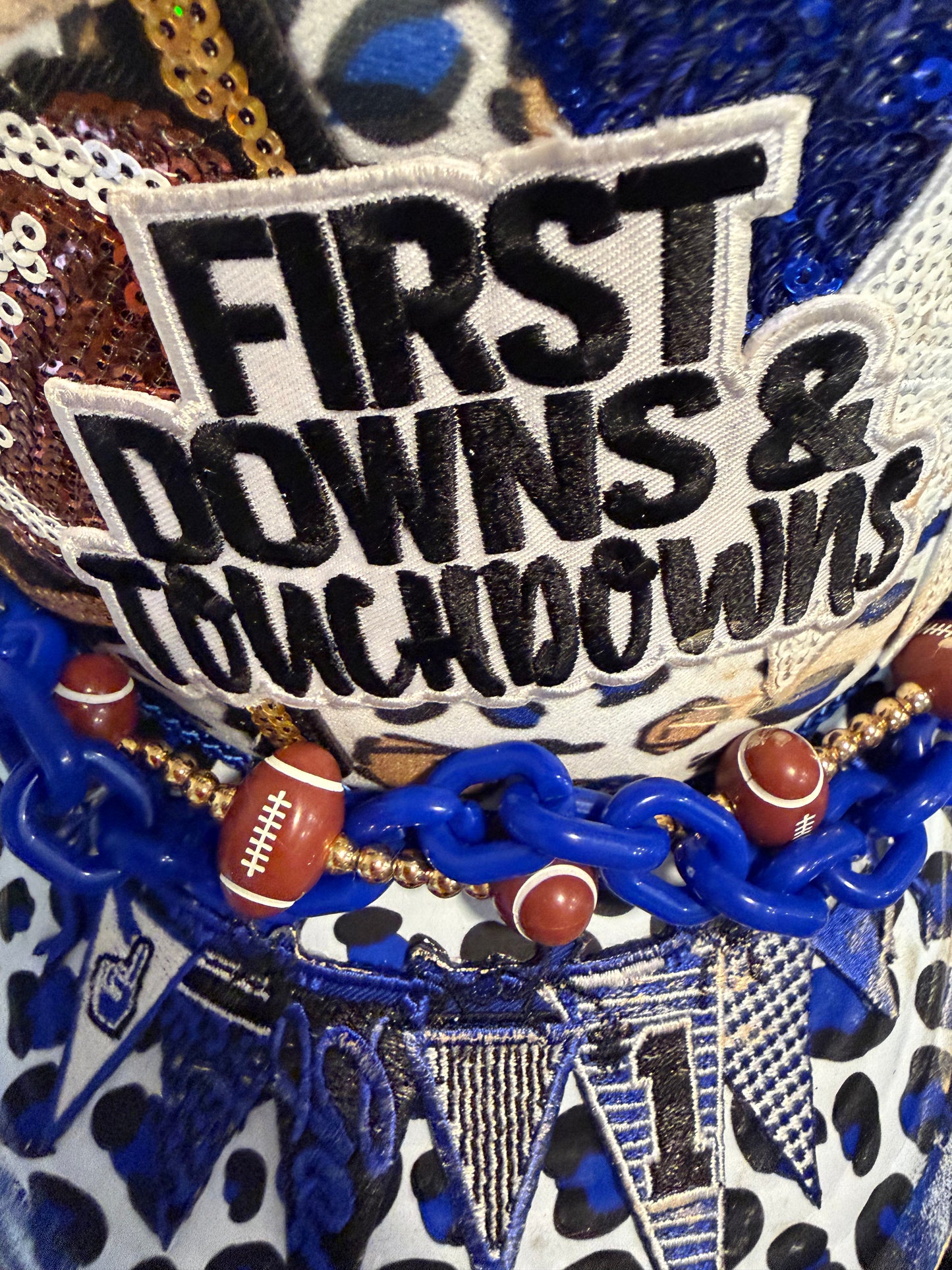 Blu Coconut Blue & White First Downs Football Trucker Hat