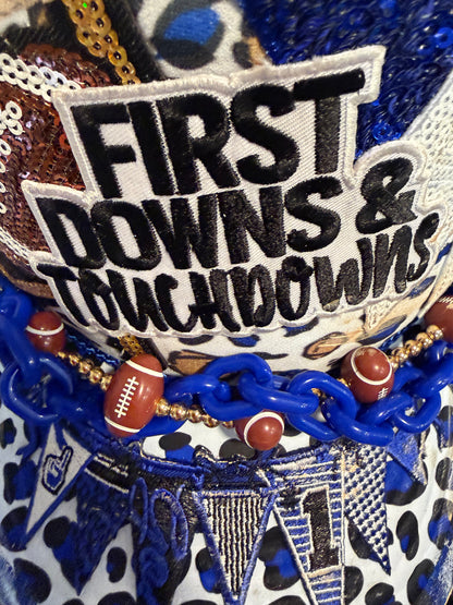 Blu Coconut Blue & White First Downs Football Trucker Hat