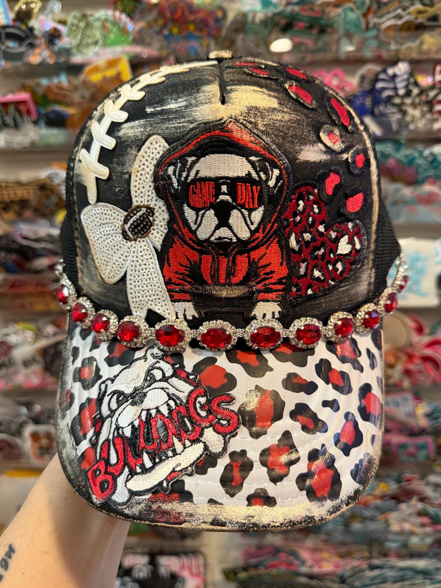 Blu Coconut Red & Black Football Game Day Trucker Hat