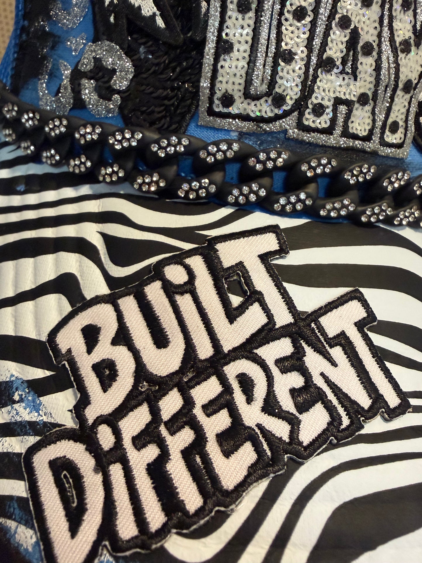 Blu Coconut Blue with black and white Football Trucker Hat