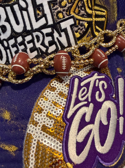 Blu Coconut Purple & Gold Football Trucker Hat