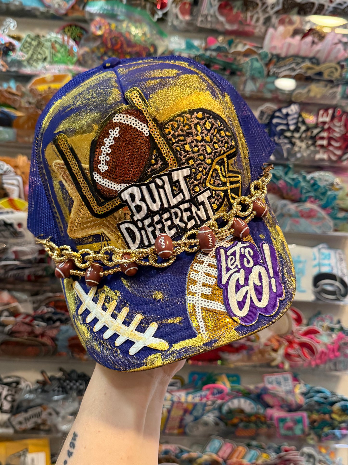Blu Coconut Purple & Gold Football Trucker Hat