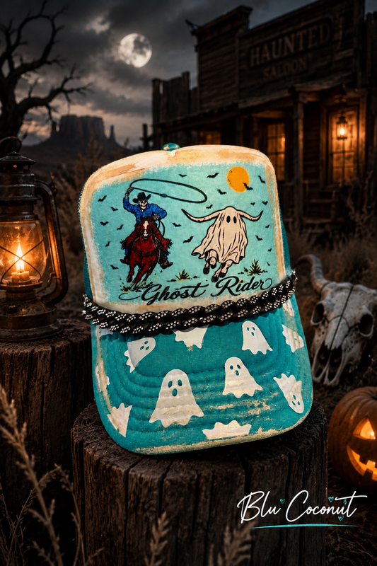 Blu Coconut Ghost Rider Trucker Hat