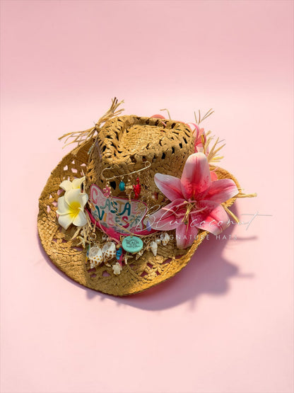 🌴 BLU COCONUT COASTAL VIBES STRAW COWBOY HAT 🌴