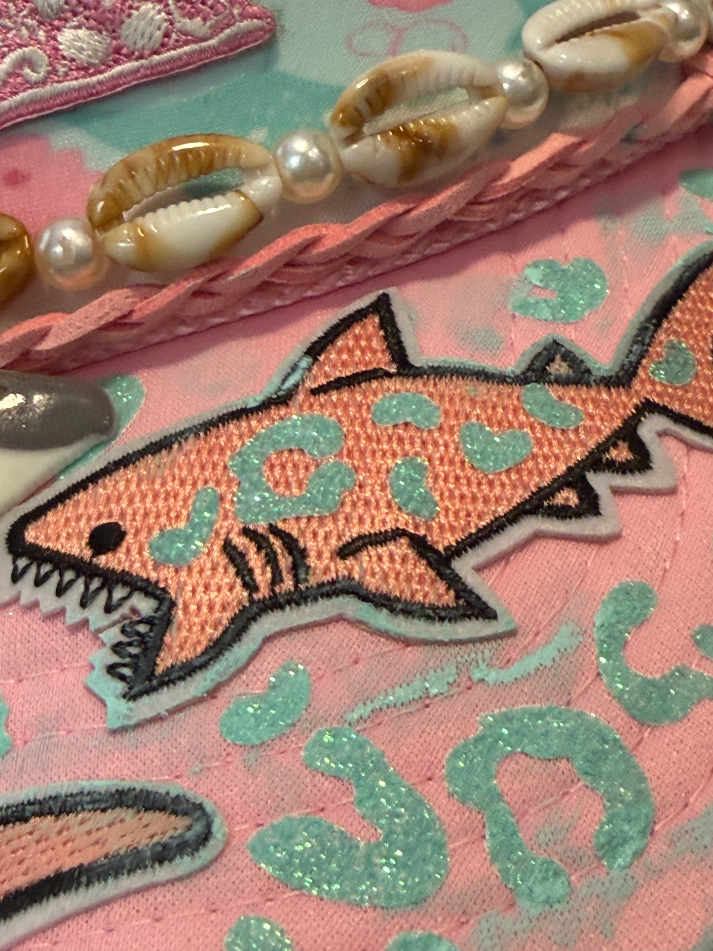 🦈🌊 Blu Coconut Leopard Print Shark Trucker  🌊🦈