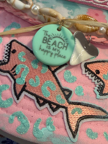 🦈🌊 Blu Coconut Leopard Print Shark Trucker  🌊🦈