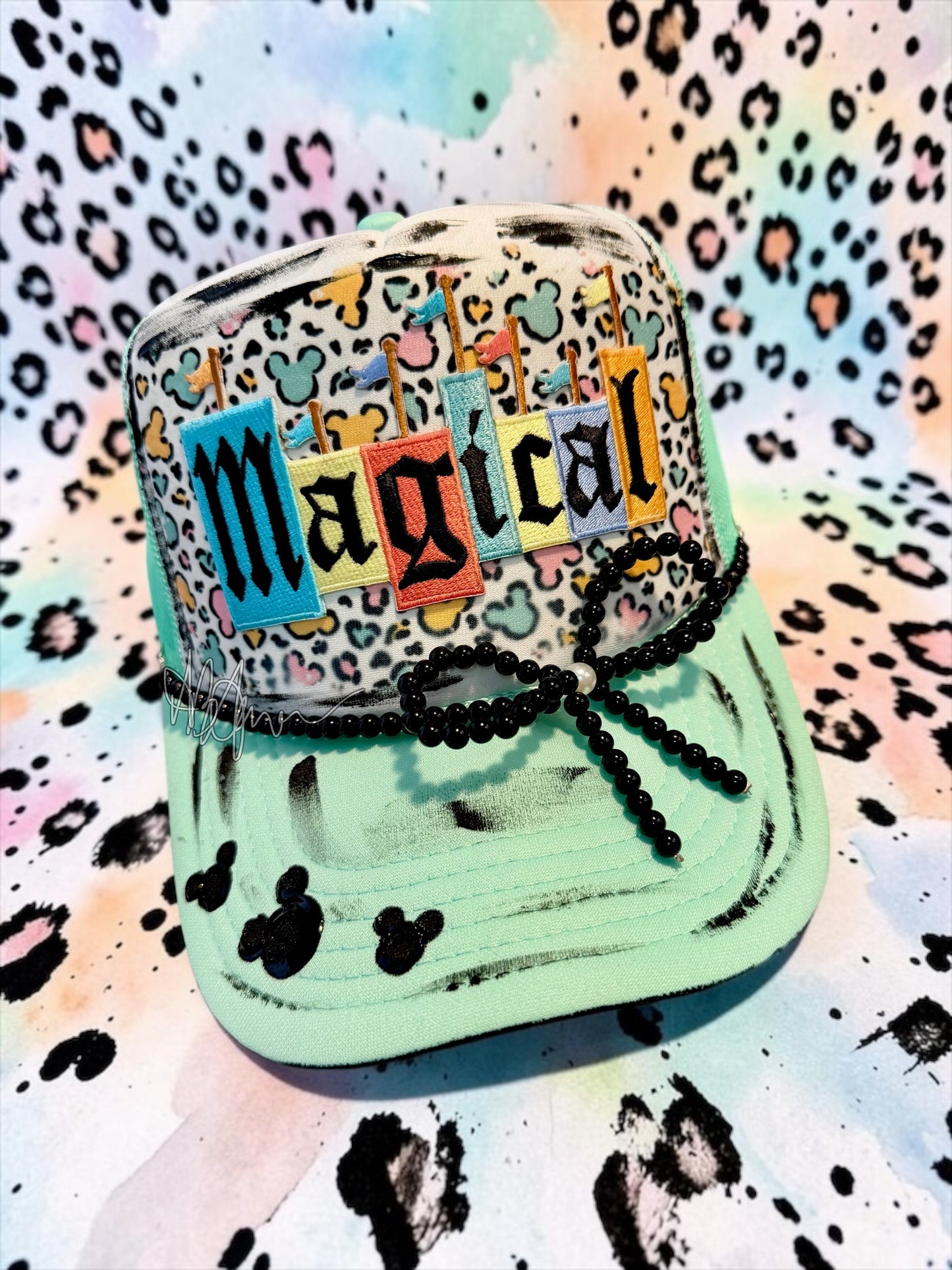 ✨ Magical Inspired Pastel Leopard Trucker ✨