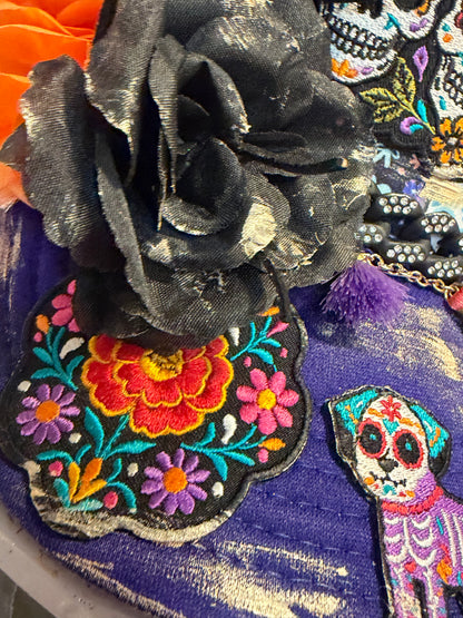 Blu Coconut Sugar Skull Trucker Hat