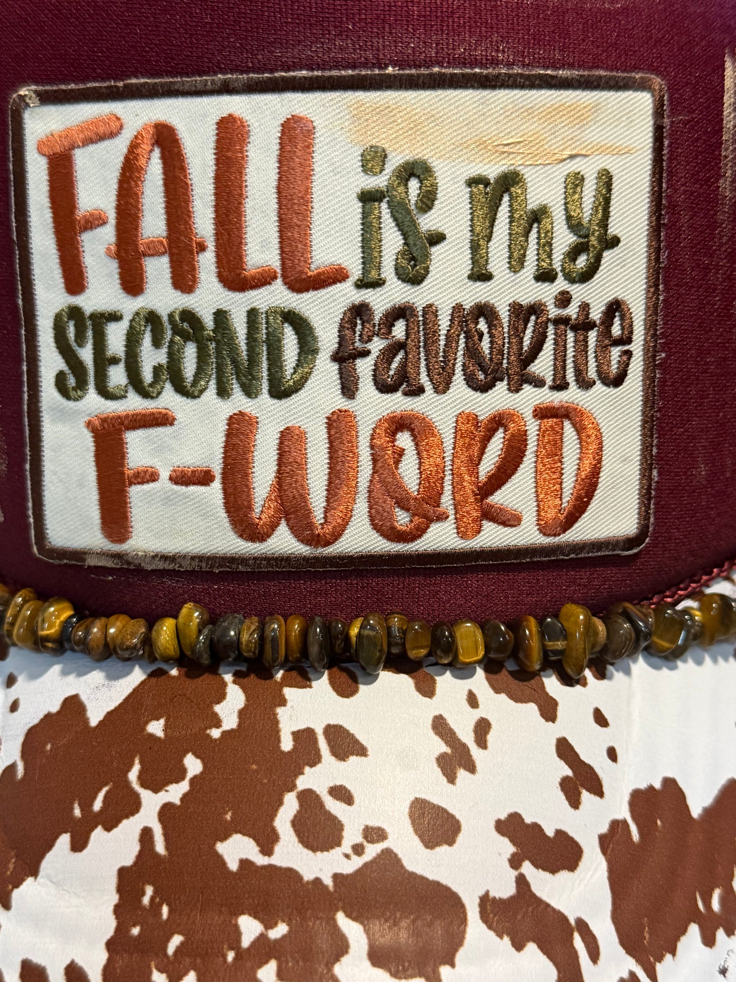 Blu Coconut Fall F word Trucker Hat