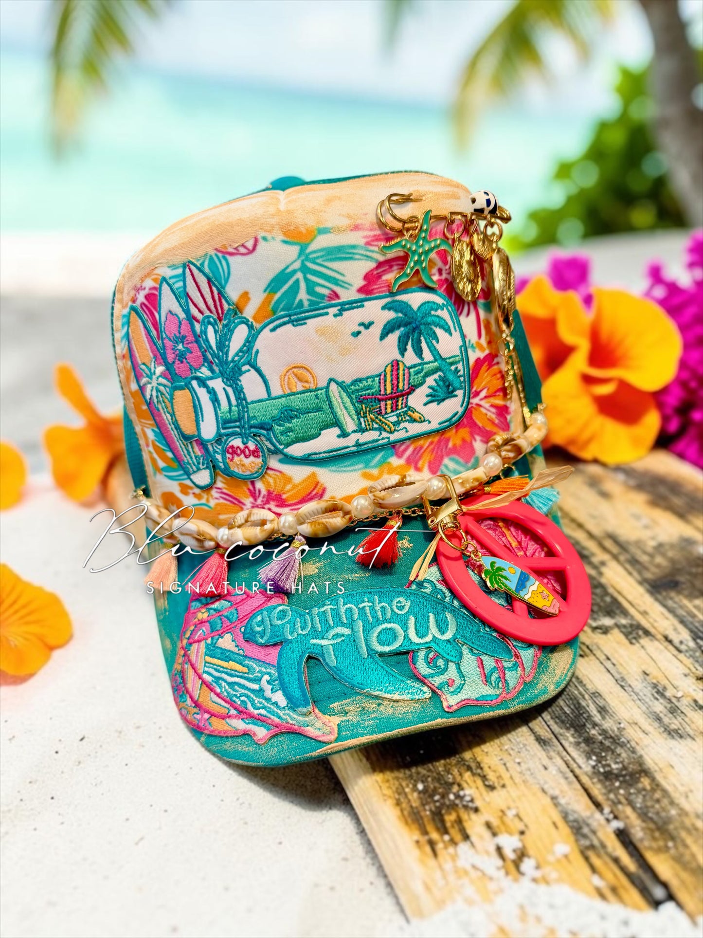 Blu Coconut 🌴Good Vibes Trucker 🩵