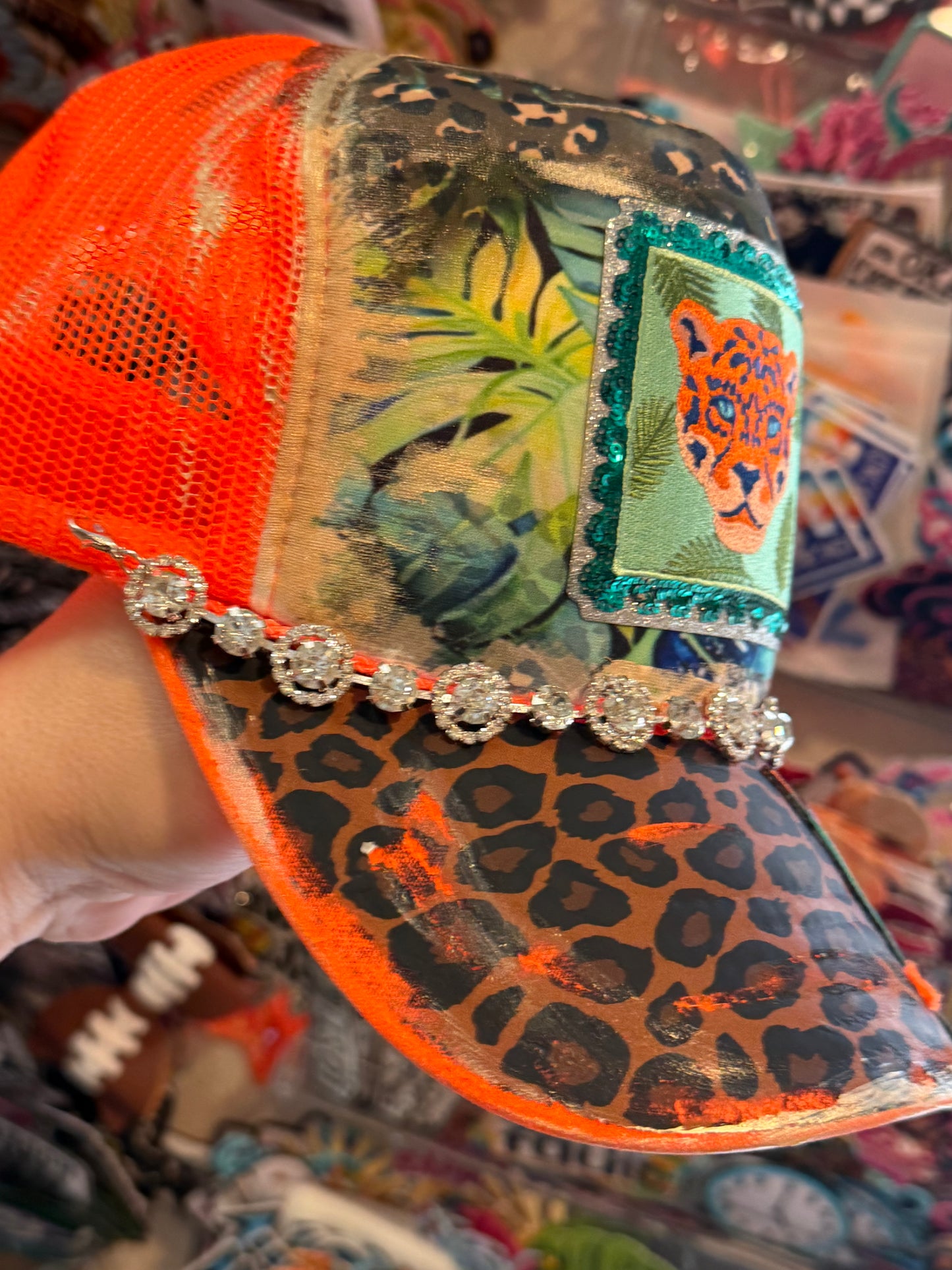 Blu Coconut 🌿🐆 Tropical Tiger Luxe Trucker 🐆🌿