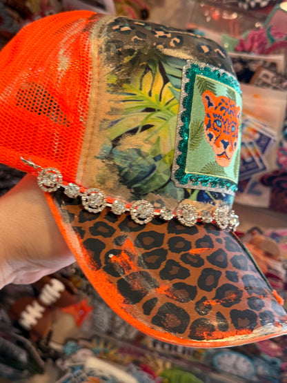 Blu Coconut 🌿🐆 Tropical Tiger Luxe Trucker 🐆🌿