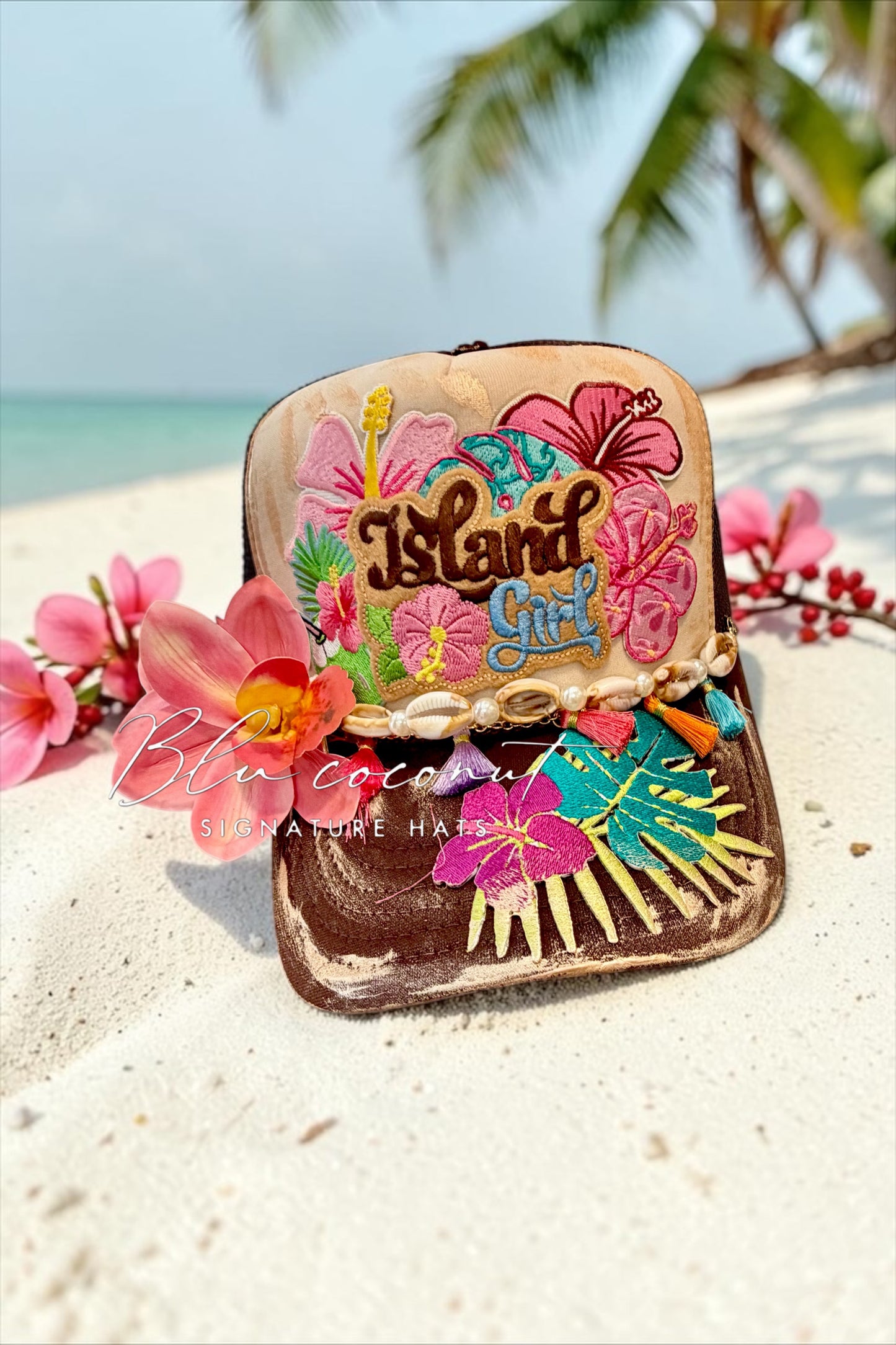 Blu Coconut Island Girl Trucker