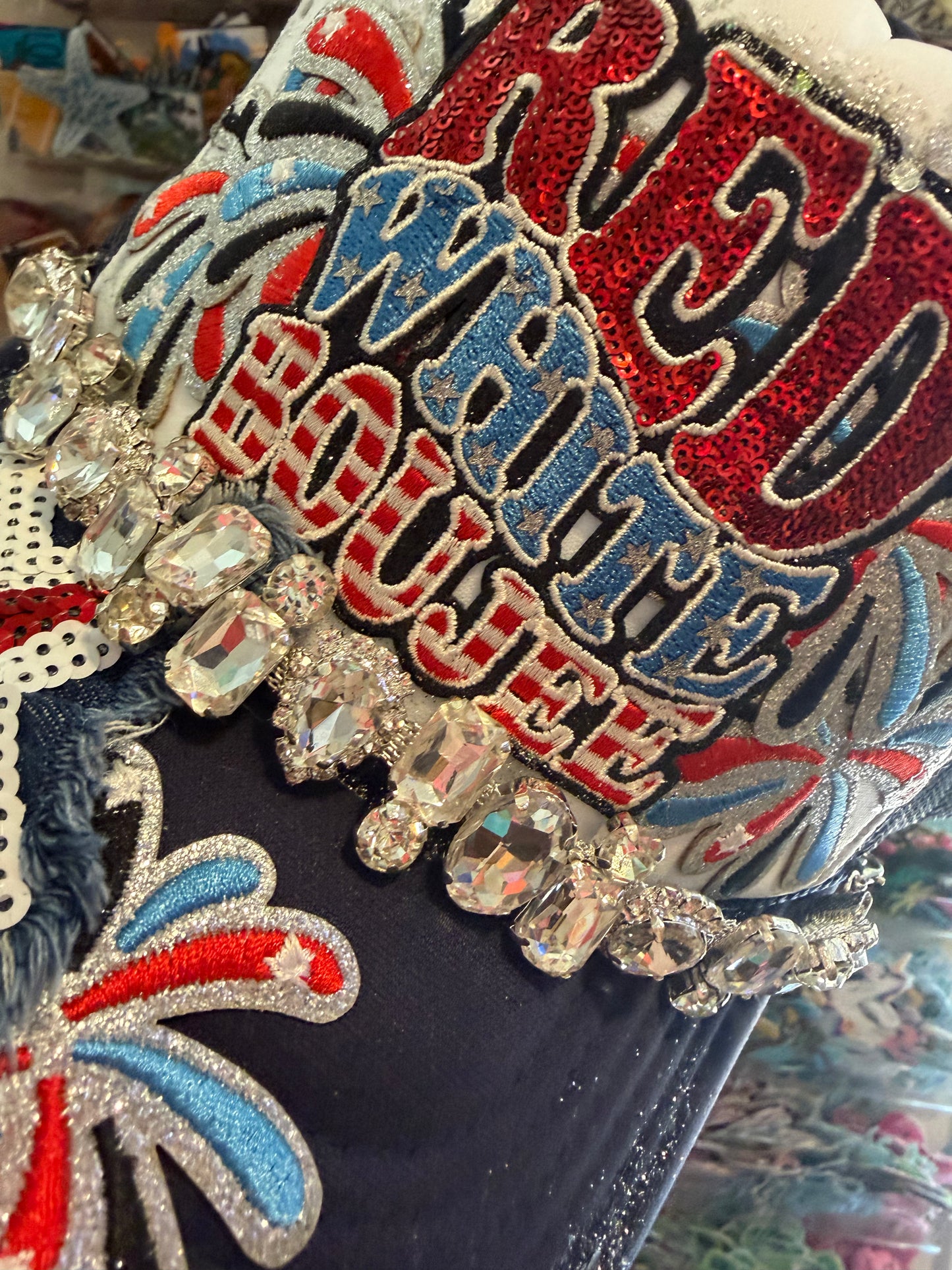 Blu Coconut Red White Boujee Trucker