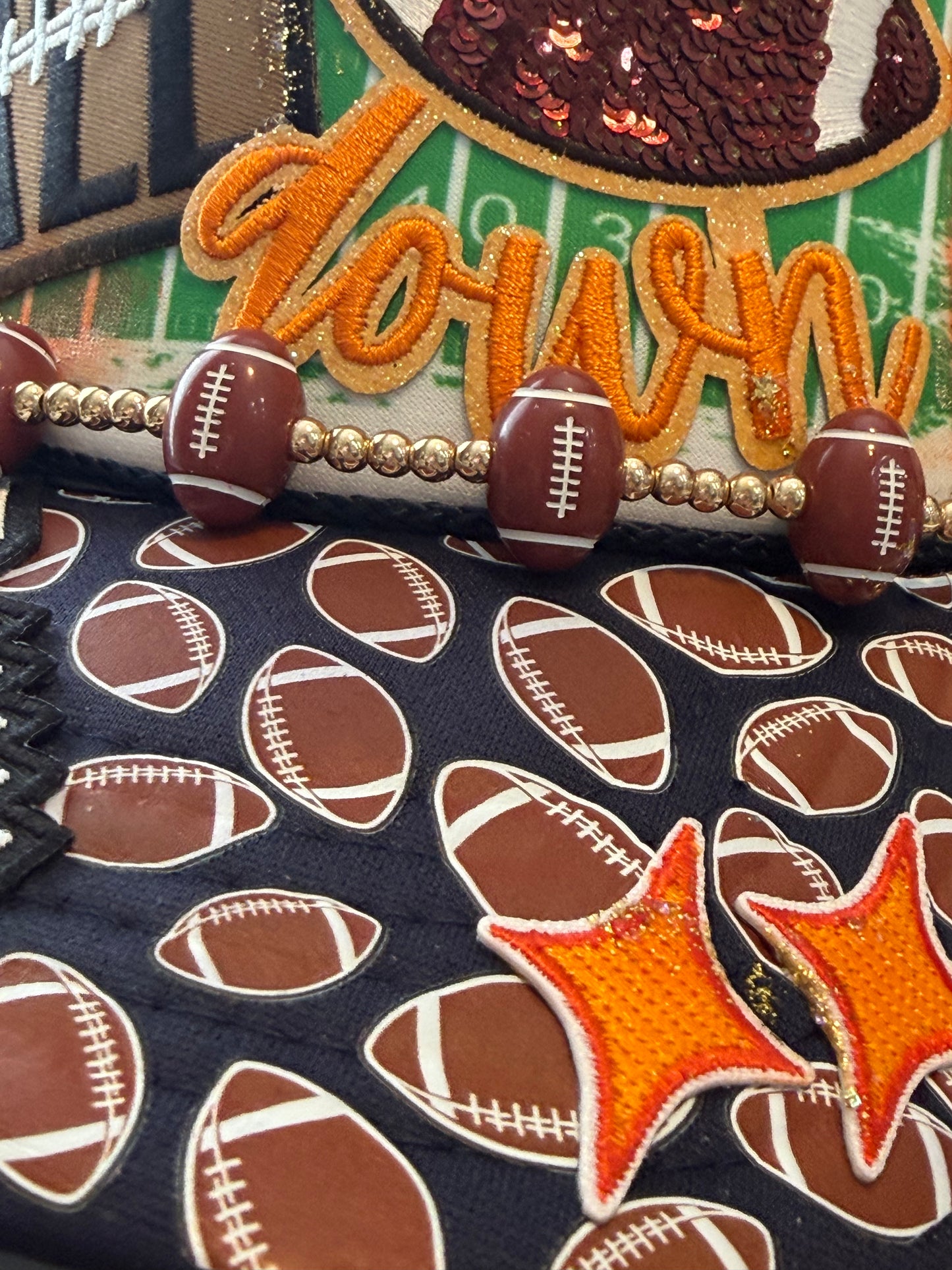 Blu Coconut Orange & Navy Football Trucker