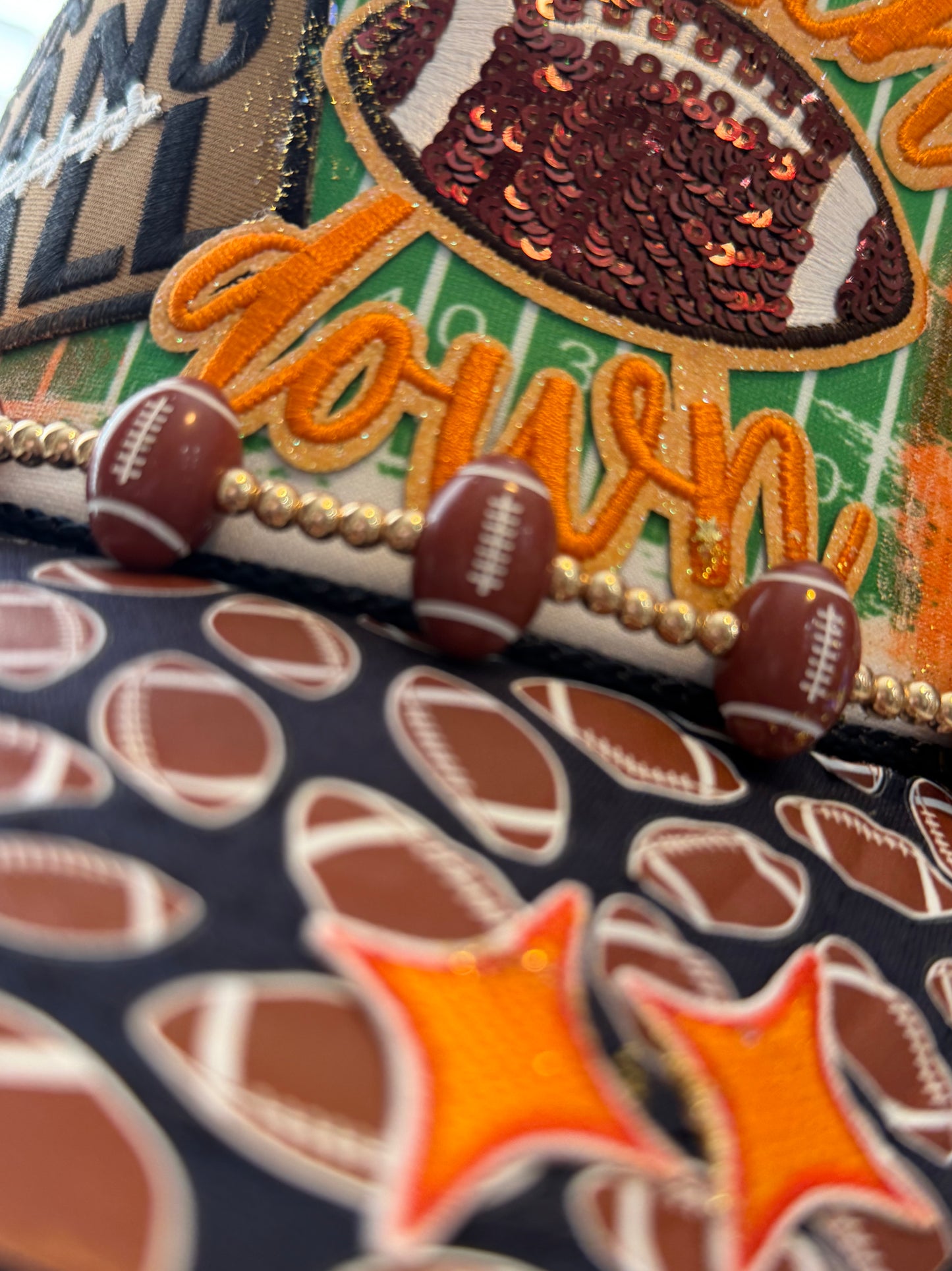 Blu Coconut Orange & Navy Football Trucker