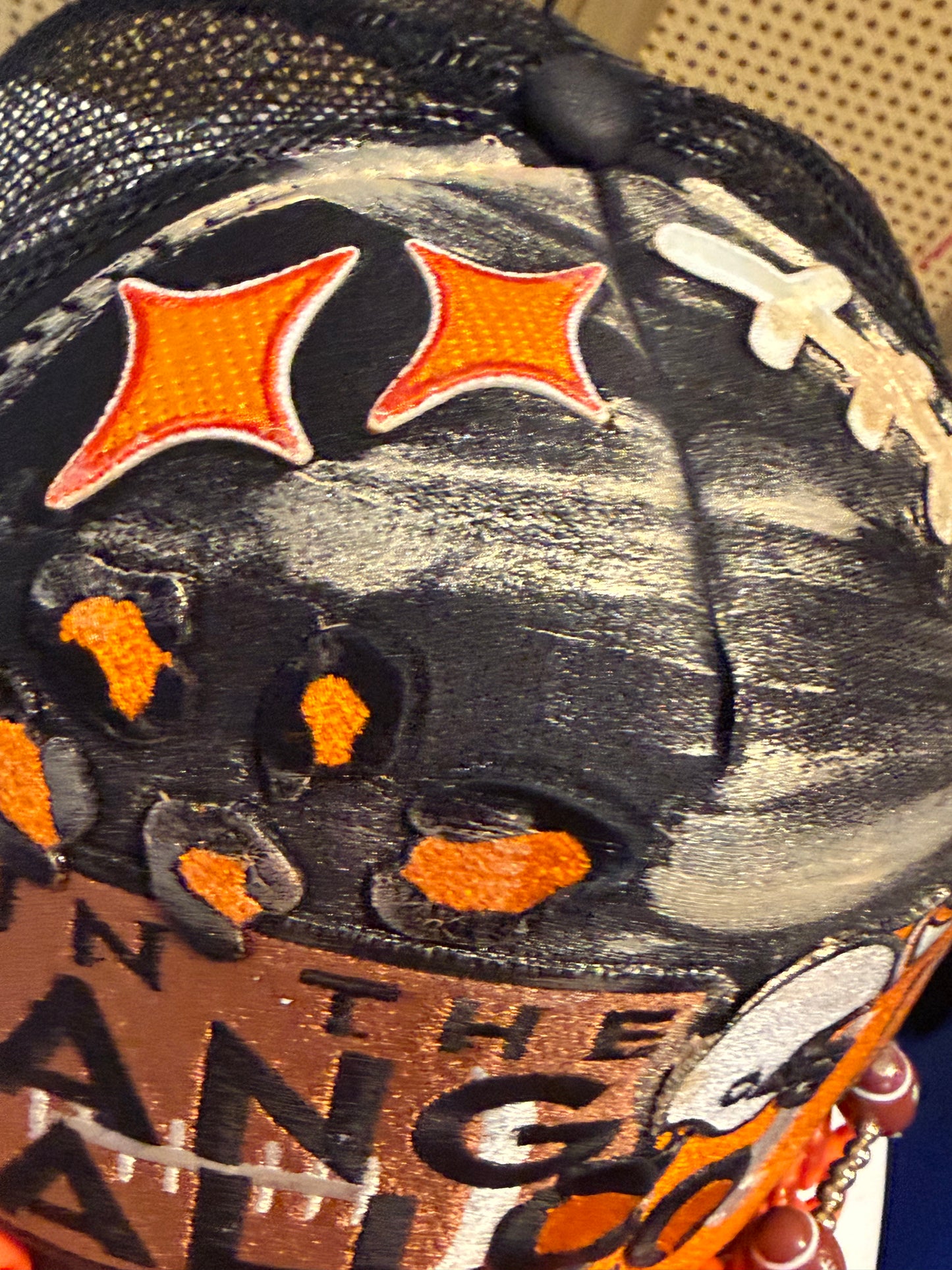 Blu Coconut Black and orange Football Game Day Trucker Hat