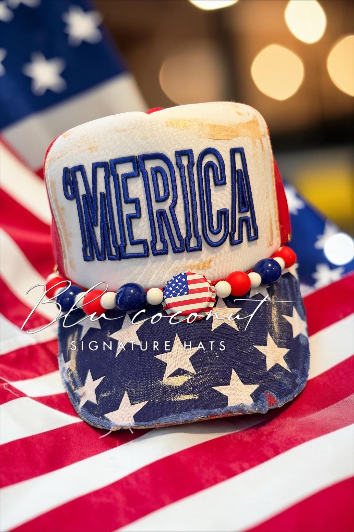 Blu coconut 🇺🇸❤️🤍💙 MERICA Trucker 💙🤍❤️🇺🇸