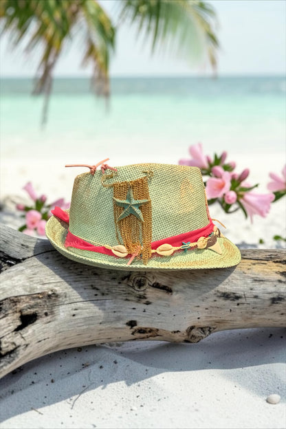Blu Coconut 🌴🩵 Mint Coastal Fedora – One of a Kind
