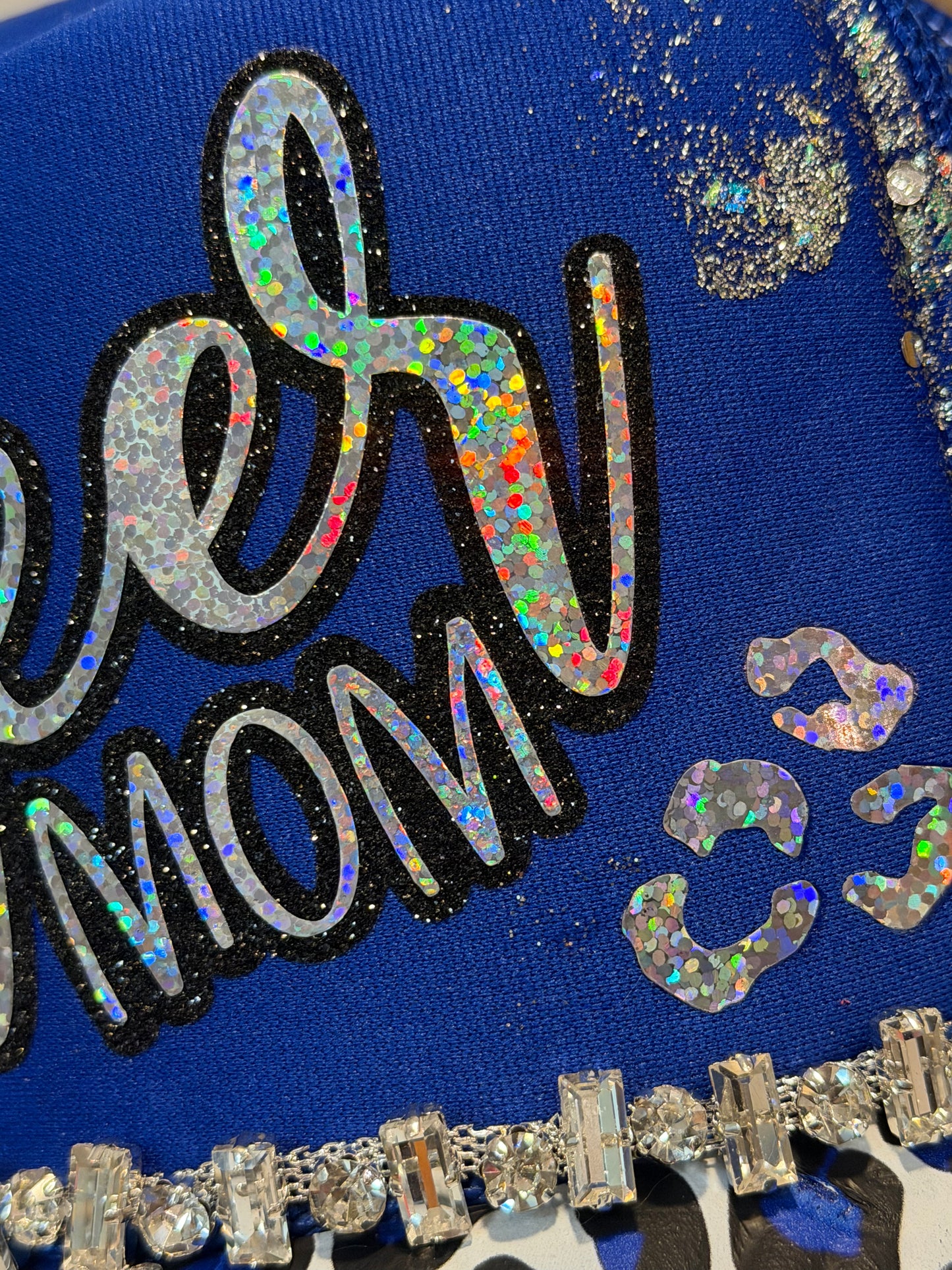Blu Coconut Royal Blue holographic cheer Trucker Hat