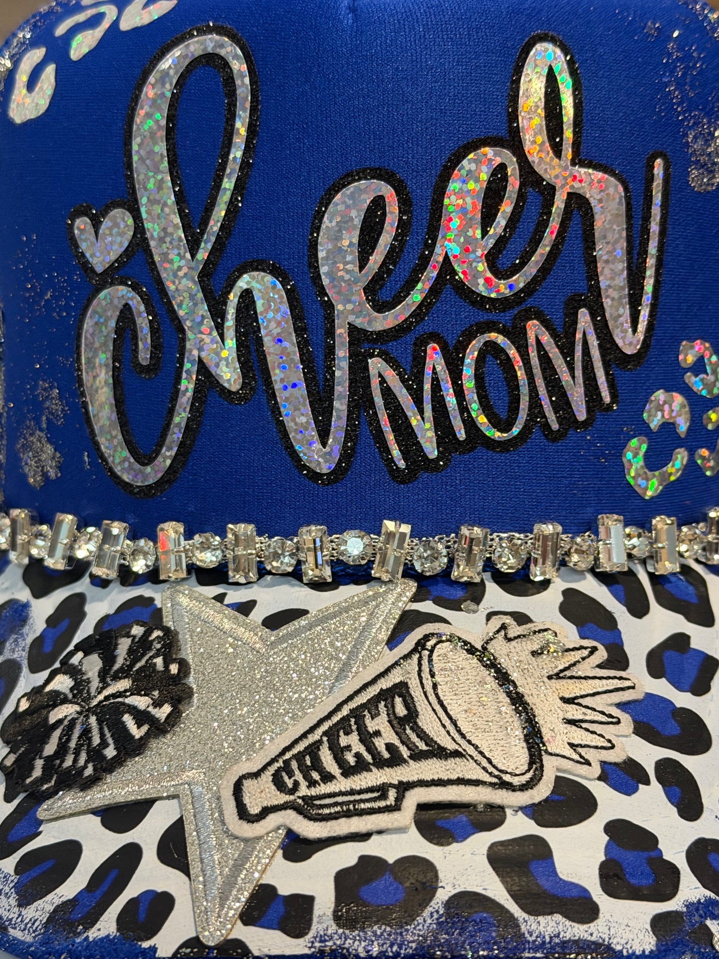 Blu Coconut Royal Blue holographic cheer Trucker Hat