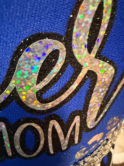 Blu Coconut Royal Blue holographic cheer Trucker Hat