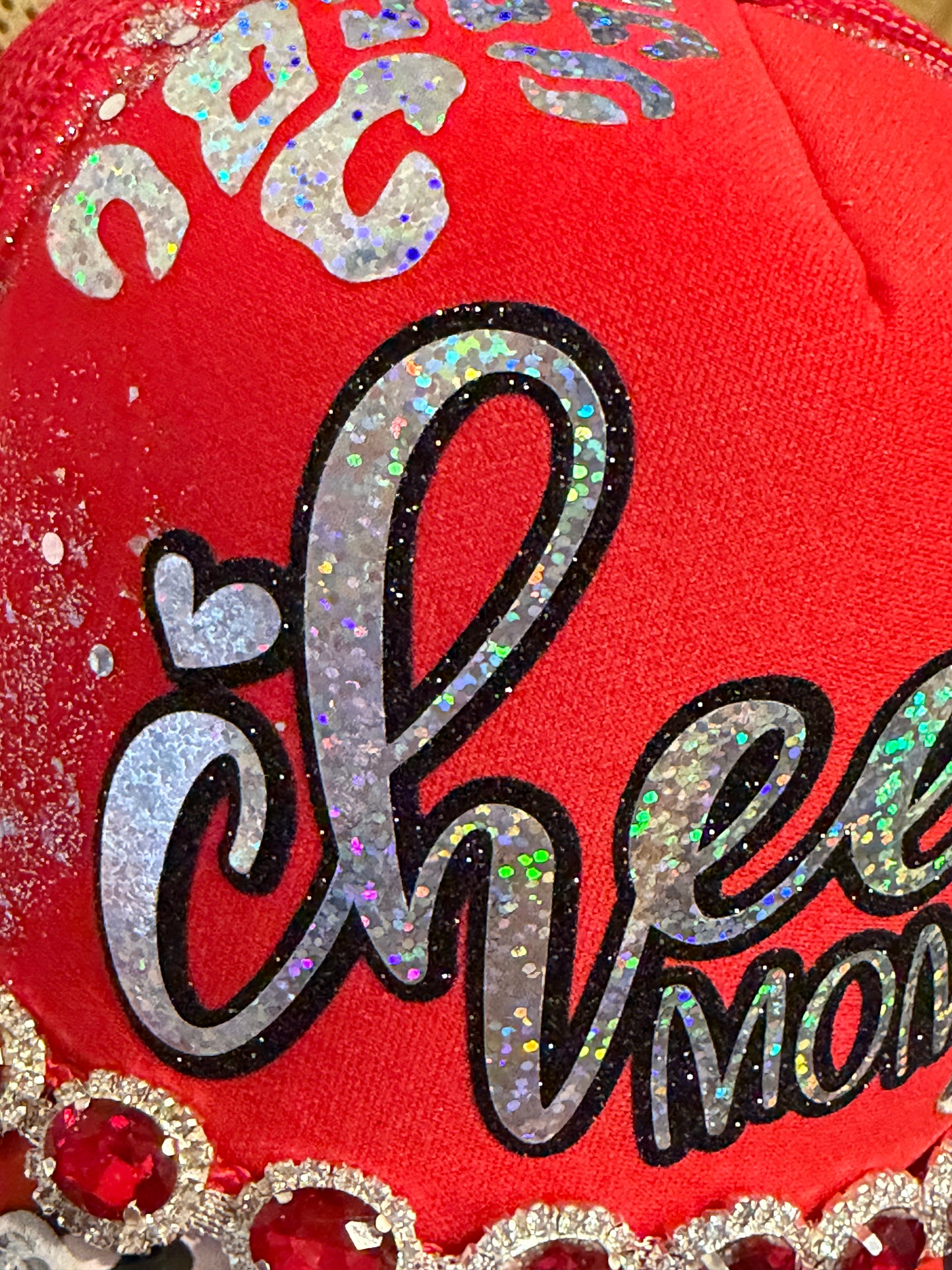 Blu Coconut Red & holographic cheer Trucker Hat