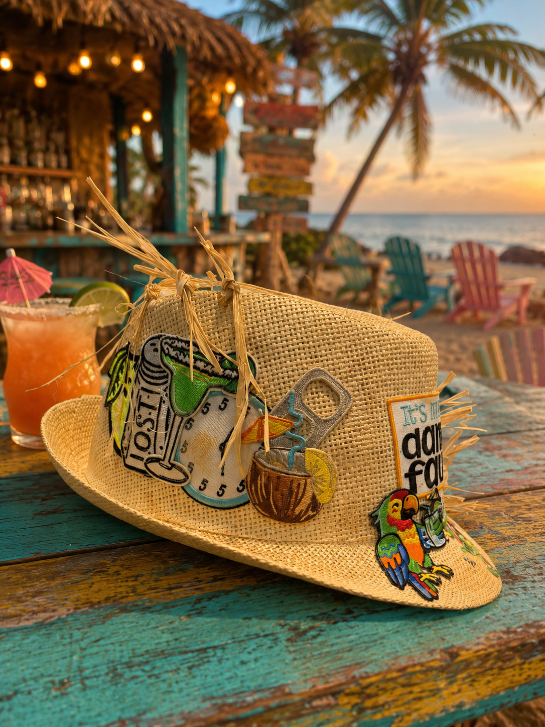 Blu Coconut It’s My Own Fault Straw Fedora 🌴