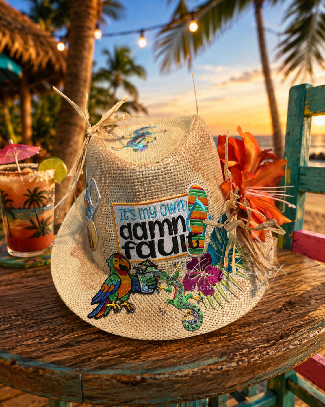 Blu Coconut It’s My Own Fault Straw Fedora 🌴